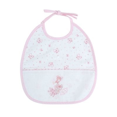 DMC WHITE COTTON KOALA BIB 6MNTHS-14CT 22X30CM