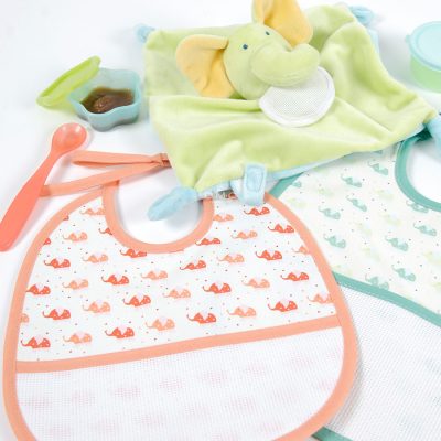 DMC READY TO STITCH BIB 3MTH-14CT AIDA 22X25CM