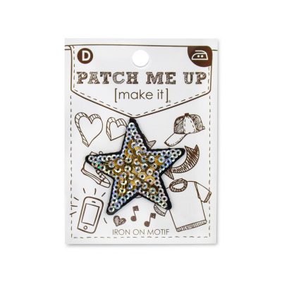 MOTIF IRON-ON SEQUIN STAR 3PK