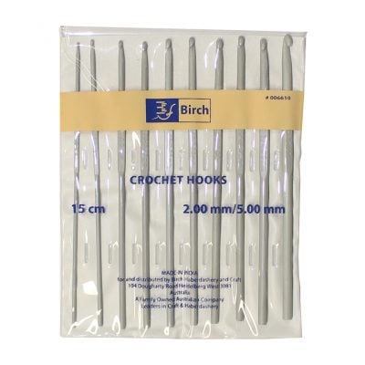 BIRCH CROCHET HOOK PACK - ALUMINIUM