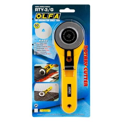 OLFA 60MM ROTARY CUTTER STRAIGHT HANDLE RTY-3/G