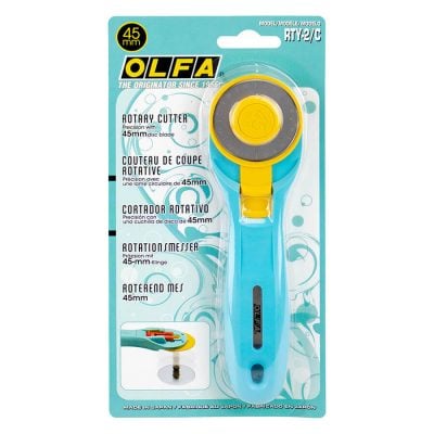OLFA 45MM ROTARY CUTTER AQUA RTY-2/C