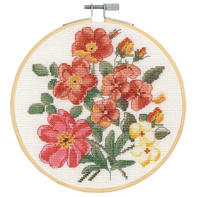 DMC CROSS STITCH KIT - WILD ROSEST 14CT 18CM