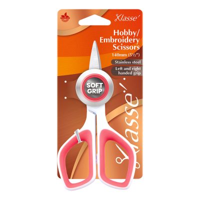 KLASSE SCISSORS EMBROIDERY 5.25IN SOFTGRIP WHITE H