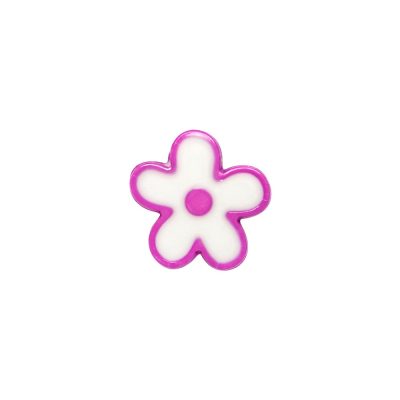HEMLINE BUTTONS WHITE FLOWER/24/EDGE HOT PINK