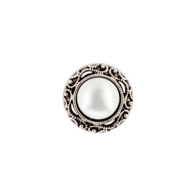 HEMLINE BUTTONS PEARL BUTTON W. SILVER EDGE/34