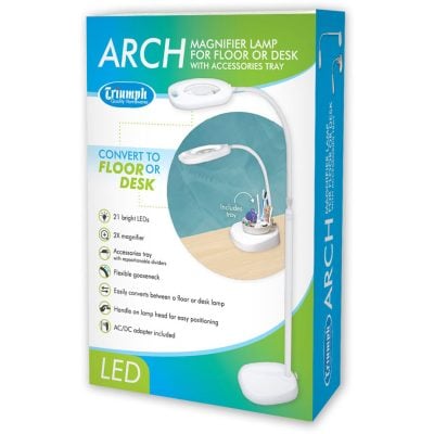 ARCH LED MAGNIFIER LAMP FLOOR OR DESK