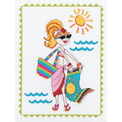 BEACH CROSS STITCH KIT 21 X 29CM