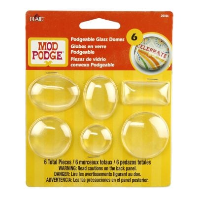 PLAID MOD PODGE GLASS DOMES 6PCS 25106