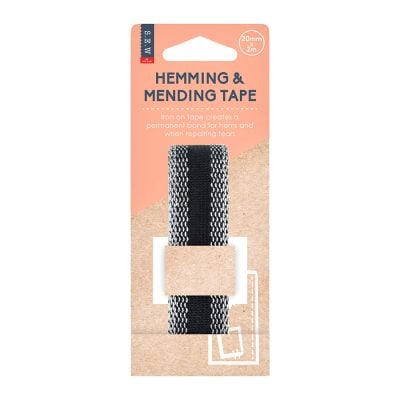 S.E.W. FUSIBLE HEMMING TAPE 20MM X 2M BLACK