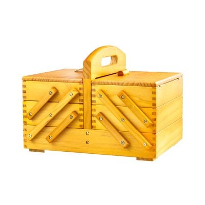 MILWARD SEWING BOX CANTILEVER PINE