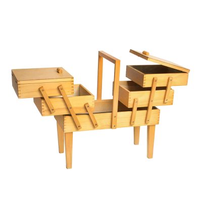 MILWARD SEWING BOX CANTILEVER PINE