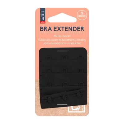 S.E.W. BRA EXTENDERS 50MM BLACK 3 HOOK