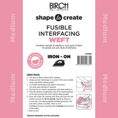SHAPE TO CREATE I/FACING WEFT I/O MEDIUM