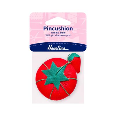 HEMLINE PIN CUSHION - TOMATO WITH SHARPENER