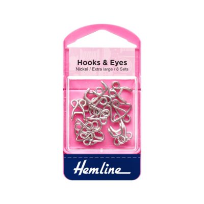 HEMLINE HANGSELL HOOK AND EYE NICKLE - 8 SETS