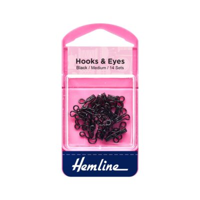 HEMLINE HANGSELL HOOK AND EYE BLACK - 14 SETS