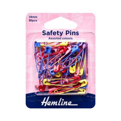HEMLINE HANGSELL PINS SAFETY MULTI COLOR 50 PCS