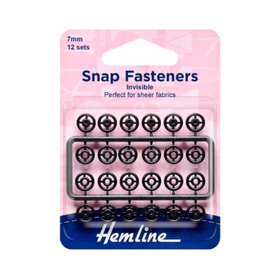 HEMLINE HANGSELL SNAP FAST NYLON INVIS. BLK