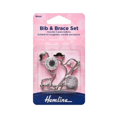 HEMLINE BIB AND BRACE SET 40MM 1 PAIR NICKLE