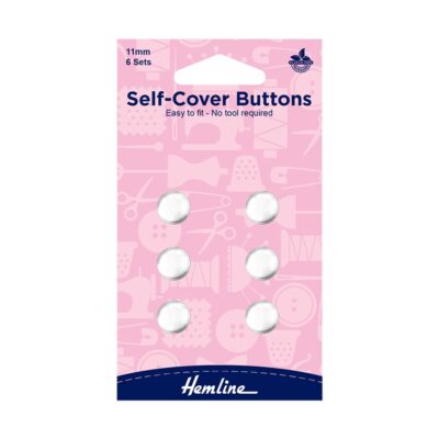 HEMLINE HANGSELL BUTTONS SELF COVER METAL 11MM 6 S