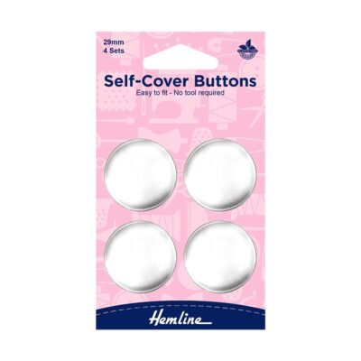 HEMLINE BUTTONS SELF COVER METAL 29MM 4 SETS 100%