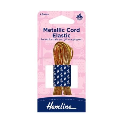 HEMLINE HANGSELL ELASTIC METALLIC CORD 4.5M GOLD