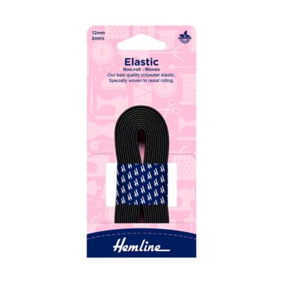 HEMLINE HANGSELL ELASTIC NON ROLL WOVEN 12MM X 2M