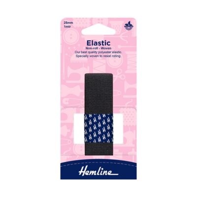 HEMLINE HANGSELL ELASTIC NON ROLL WOVEN 25MM X 1M