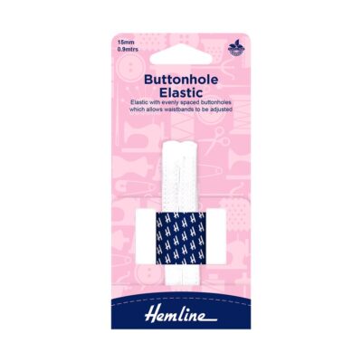HEMLINE HANGSELL ELASTIC BUTTONHOLE 15MM X 0.9M