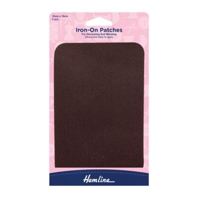 HEMLINE HANGSELL PATCHES IRON ON 2 PCS BROWN
