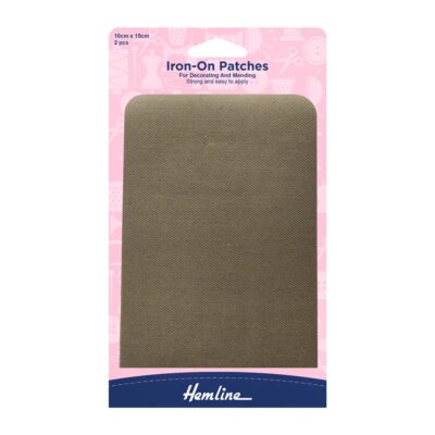 HEMLINE HANGSELL PATCHES IRON ON 2 PCS KHAKI