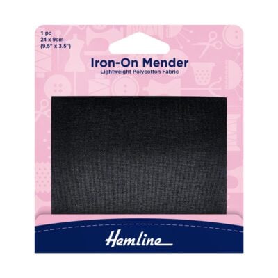 HEMLINE PATCH MENDER IRON-ON 1PCE BLACK