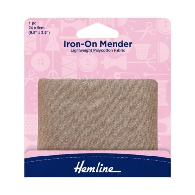 HEMLINE HANGSELL PATCH MENDER IRON-ON 1PCE FAWN