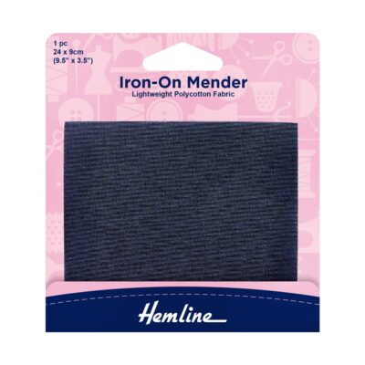 HEMLINE HANGSELL PATCH MENDER IRON-ON 1PCE NAVY