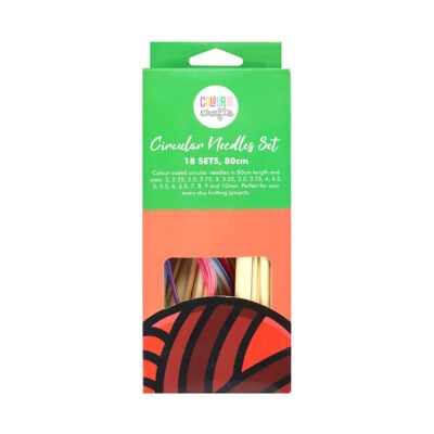 COLOURME CIRCULAR KNITTING NEEDLES 80CM  MULTI