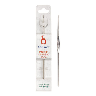 PONY CROCHET HOOK CLASSIC - GREY 12CM X 1.5MM