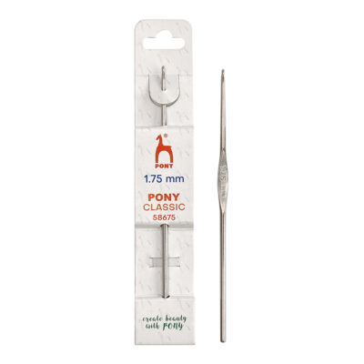 PONY CROCHET HOOK CLASSIC - GREY 12CM X 1.75MM