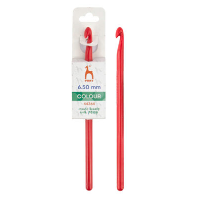 PONY COLOURED CROCHET HOOKS 15 X 6.5MM PLASTIC