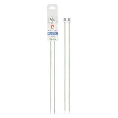 PONY STRAIGHT PAIR OF NEEDLES WITH ENDS 25CM