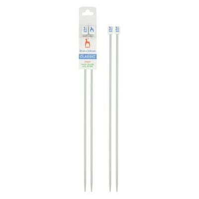 PONY STRAIGHT PAIR OF NEEDLES WITH ENDS 25CM