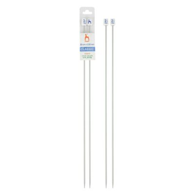 PONY STRAIGHT PAIR OF NEEDLES WITH ENDS 30CM