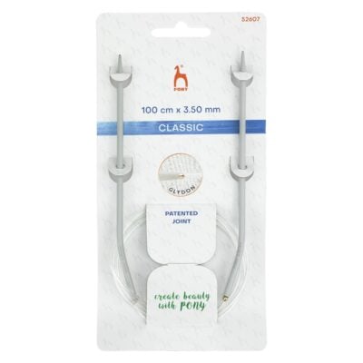 PONY CIRCULAR NEEDLES 100CM X 3.5MM ALUMINIUM
