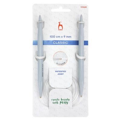 PONY CIRCULAR NEEDLES 100CM X 9MM PLASTIC
