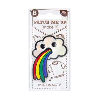 MOTIF IRON ON CLOUD RAINBOW 3PK