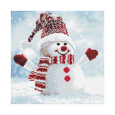 DIAMOND DOTZ DIAMOND ART -SNOWMAN 30 X 30 CM
