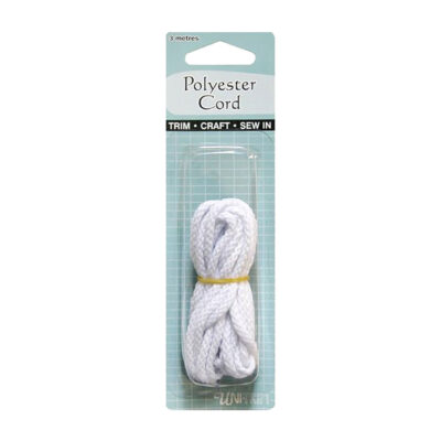 UNI TRIM CORD DRAWSTRING POLYESTER 3M WHITE