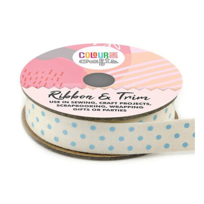 COLOURME PRINTED COTTON RIBBON 15MM X 5M
