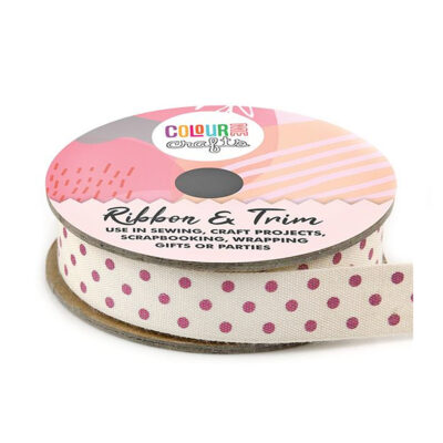COLOURME PRINTED COTTON RIBBON 15MM X 5M