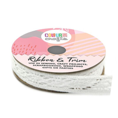 COLOURME COTTON LACE RIBBON 18MMX5M